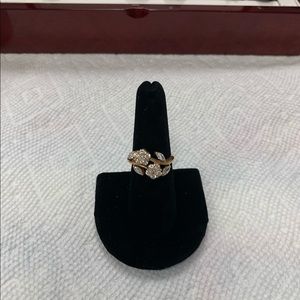 Ladies size 8 CZ gold plated ring